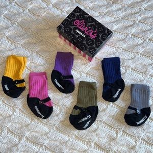 Colorful Rainbow Trumpette Socks